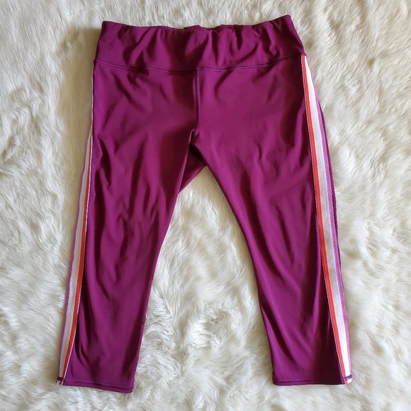 Athleta Contender Purple Plum Side Stripe Leggings Size XL - Picture 4 of 14